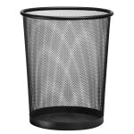 Tzf - poubelle mtal maille 19l noir corbeille a papier en treillis mtallique corbeille a papier ronde ...