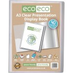 Tzf - u2013 porte - vues transparent avec 40 pochettes en plastique 50% recyclé, format a3 - eco101 Tzf - u2013 porte - vues transparent avec 40 pochettes en plastique 50% recyclé, format a3 - eco101