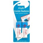 L�ufer gomme en plastique plast combi, carte blister de 2