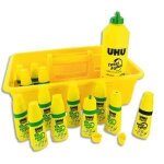 Uhu schoolpack de 12 flacons twist and glue + recharge 500ml