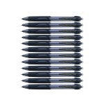 Uni - ball lot de 12 stylos bille power tank sn220 r�tractable grip pointe moyenne 1mm noir