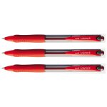 Uni - ball lot de 3 stylos bille laknock sn100 / 10 r�tractable grip pointe moyenne 1mm rouge