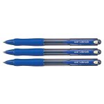 Uni - ball lot de 3 stylos bille laknock sn100 / 14 rtract. grip pointe large 1, 4mm bleu
