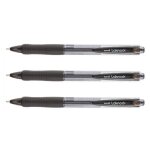 Uni - ball lot de 3 stylos bille laknock sn100 / 14 rtract. grip pointe large 1, 4mm noir