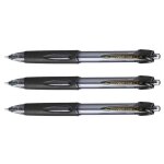 Uni - ball lot de 3 stylos bille power tank sn220 r�tractable grip pointe moyenne 1mm noir