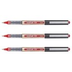 Uni - ball lot de 3 stylos roller encre liquide recycl� eye broad ub150 / 10e pointe large rouge