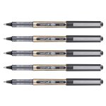 Uni - ball lot de 5 stylos roller encre liquide recycl� eye broad ub150 / 10e pointe large noir