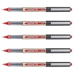 Uni - ball lot de 5 stylos roller encre liquide recycl� eye broad ub150 / 10e pointe large rouge