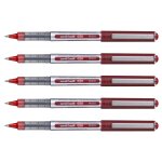 Uni - ball lot de 5 stylos roller encre liquide recycl� eye ub150e pointe fine rouge