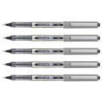 Uni - ball lot de 5 stylos roller encre liquide recycl� ub157e pointe moyenne noir