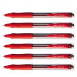Uni - ball lot de 6 stylos bille laknock sn100 / 10 r�tractable grip pointe moyenne 1mm rouge