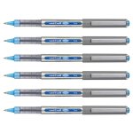 Uni - ball lot de 6 stylos roller encre liquide recycl� ub157e pointe moyenne bleu ciel