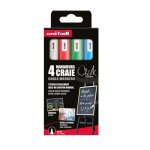 Uni ball chalk 4 marqueurs craie 3296280046785 ardoise vitre vitrine marker art restaurant magasin shop ...