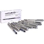 Uni mitsubishi pencil - 12 stylos eye fine ub - 157 - stylo roller encre liquide noire - pointe 0, 7 ...