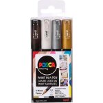 Uniball marker posca pc - 1m / 4c non - permanent pointe fine 0. 7mm couleurs assorties gswb - box 4u ...