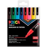 Uniball marker posca pc - 3m / 8c non - permanent pointe fine 0. 9mm - 1. 3mm couleurs assorties basic ...