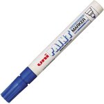 Uniball px20 - blf paint marker marqueur peinture huile ind�l�bile pointe moyenne ogive bleu fonc� lot ...