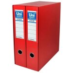 Unisystem - 92327 - classeur a levier unipapel 2 pieces rouge a4 (31, 8 x 29 x 7, 5 cm)