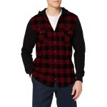 Urban classics hooded checked flanell sweat sleeve shirt capuche, multicolore - mehrfarbig (blk / burgundy ...