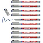 Uuq - edding 152 m stylo non - permanent - bleu - 10 stylos - plume ronde 1 mm - stylo pour ecrire sur ...
