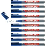 Uuq - edding 361 marqueur pour tableaux blancs - bleu - 10 stylos - pointe ronde 1 mm - feutre effaable ...