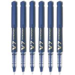 V7 hi - tecpoint lot de 6 stylos roller a pointe moyenne bleu