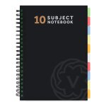 Vabe uk carnet de notes a4 avec 10 intercalaires ¿ 300 pages lignes a4 a spirale (150 feuilles) ¿ ...