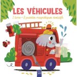 Les v�hicules - 1 livre et 3 puzzles magn�tiques evolutifs