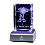 Veilleuse 3d en cristal rose multicolore � je t'aime �, id�e cadeau pour la f�te des m�res, compatible ...