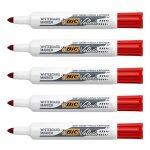 Velleda lot de 5 feutres tableau blanc effaable a sec 1711 pointe ogive large rouge