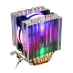 Ventilateur led pour processeur intel 775 / 1150 / 1155 / 1156 / 1366, 6 caloducs, 3 lignes, dissipateur ...