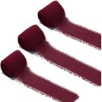Vin rouge ruban de soie mousseline, 3. 8 cm ensemble de ruban a frange mixte, pour invitations de mariage, ...