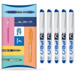 Wagner - v pen - lot de 5 stylos plume jetables effaables - pointe de 0, 6 mm - ligne moyenne - portefeuille ...