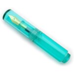 Wancai mini stylo a pipette transparent de poche (vert amer, plume f)