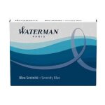 Waterman lot de 6 boites de 8 cartouches d'encre standard, bleu, effa�able
