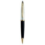 Waterman car�ne stylo bille a pointe moyenne attributs dor�s deluxe laque noir