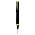 Waterman exception stylo plume a pointe moyenne attributs dorés 18k slim laque noir Waterman exception stylo plume a pointe moyenne attributs dorés 18k slim laque noir
