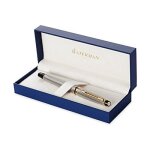 Waterman expert stylo plume a pointe moyenne attributs dor�s acier