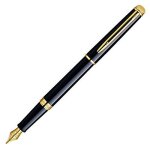 Waterman hmisphre stylo plume pointe fine laque noir attributs dors