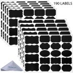 Wisdom lot de 190 etiquettes tableau noir imperm�ables, s et amovibles pour bacs de rangement, contenants ...