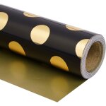 Wrapping paper roll - mini roll - 43. 2cm x 10m - black gold design (4, 32 mtres carrs)