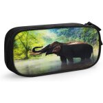 Xcbfvx trousse a crayons un el�phant dans la jungle, grande capacit�, grande pochette, porte - stylo, ...