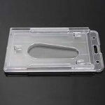 Xeju porte - badge en plastique dur vertical clair double carte d'identit� transparent 10x6cm