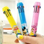 Xeme 1pcs fille mignonne de bande dessine multicolore 10 couleurs stylo a bille papeterie de bureau