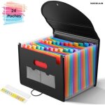 Xichao - trieur a soufflets classeur rangement papier chemise trieur plastique 24 compartiments avec ...