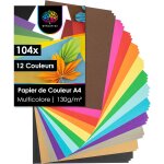 Yemaesre - 104papier color - pour bricoler et construire - 130 g / m - 10 feuilles couleurs a4 plus ...