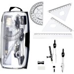 Yemaesre - ensemblede mathmatiques 10 pices, kit de gomtrie avec compas scolaire, rgle, crayon, ...