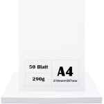 Yemaesre - lotde 50 feuilles de carte blanche 290 g / m - format a4 - 297 x 210 mm - papier d'impression ...