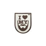 101 inc. patch 3d i love my beard brun - marron