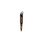 Porte - cl�s cartouche mosin avec ouvre - bouteille couleur or - bronze